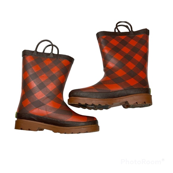 Western Chief Girls Camp Fire Plaid Rain Boots Size 13 - Picture 5 of 9